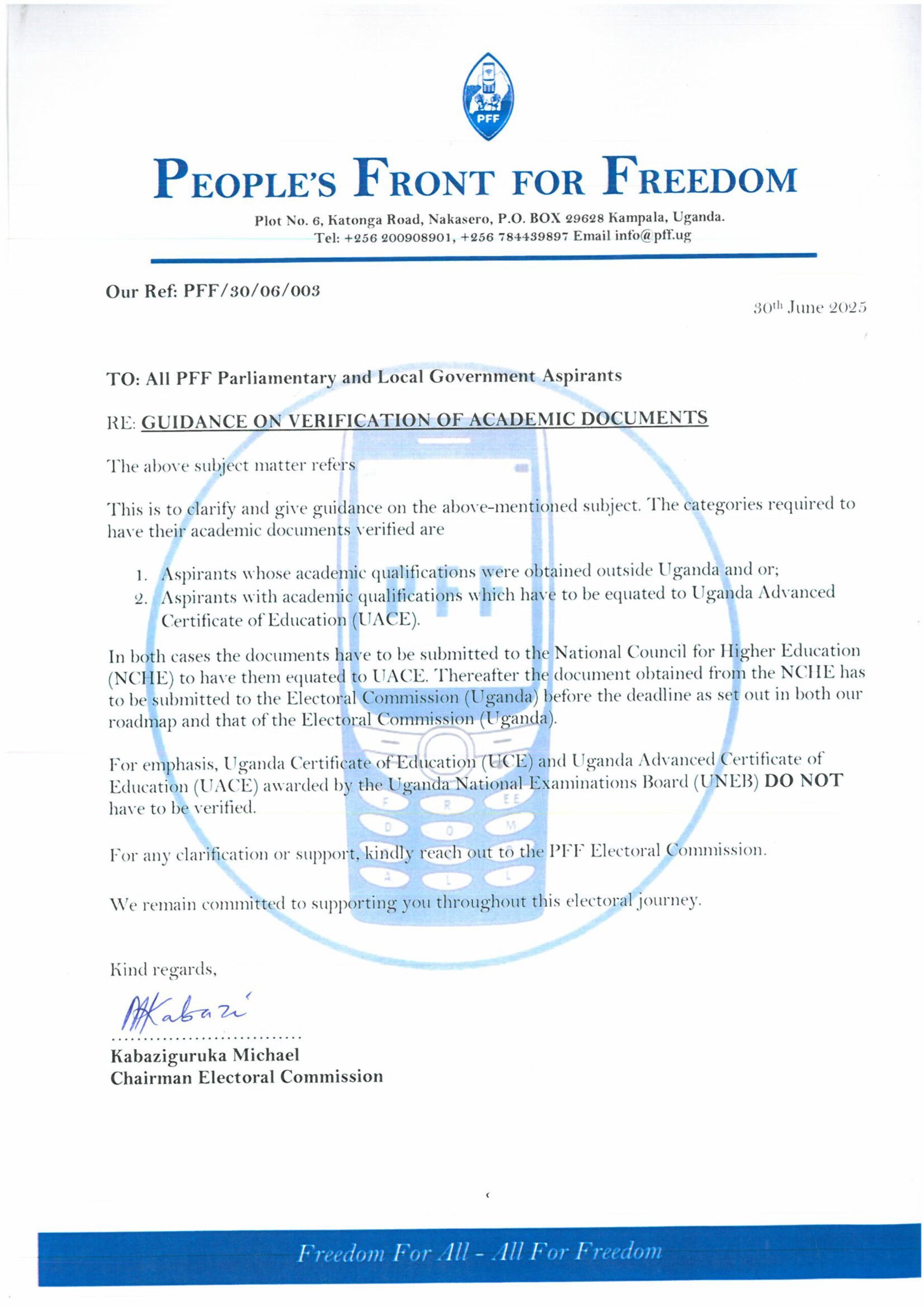 Guidance on verification of Academic Documents